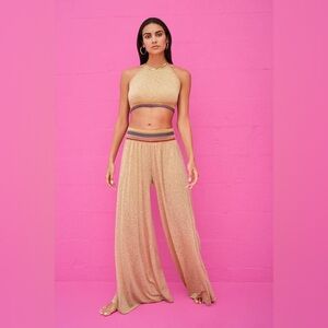 Pitusa Wide Leg‎ Pant Set in Nude Size Standard